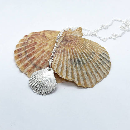 Silver Scallop Shell Necklace